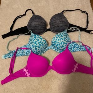 VS PINK wear everywhere push-up bras